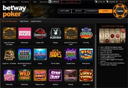 Betway pokerklient lobby med casino