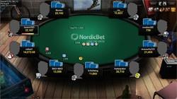 NordicBet pokersidas mjukvara grön duk