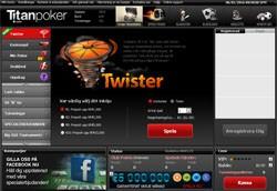Titan Poker pokersidas mjukvara lobby Twister